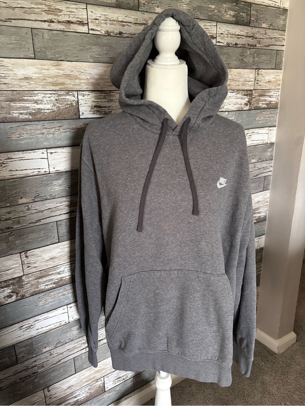 Nike Men's Heather Gray Hooded Sweatshirt Athleisure Size L